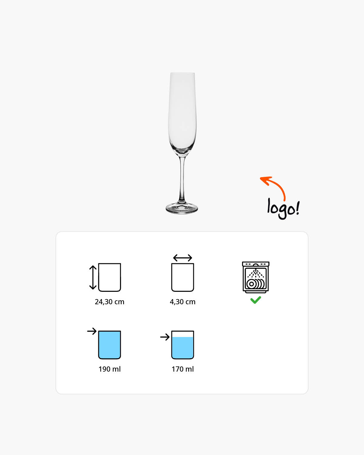 Barcelona champagneglas 190 ml Bedrukt of Lasergravure  of Gravurelook  sfeerfoto 1