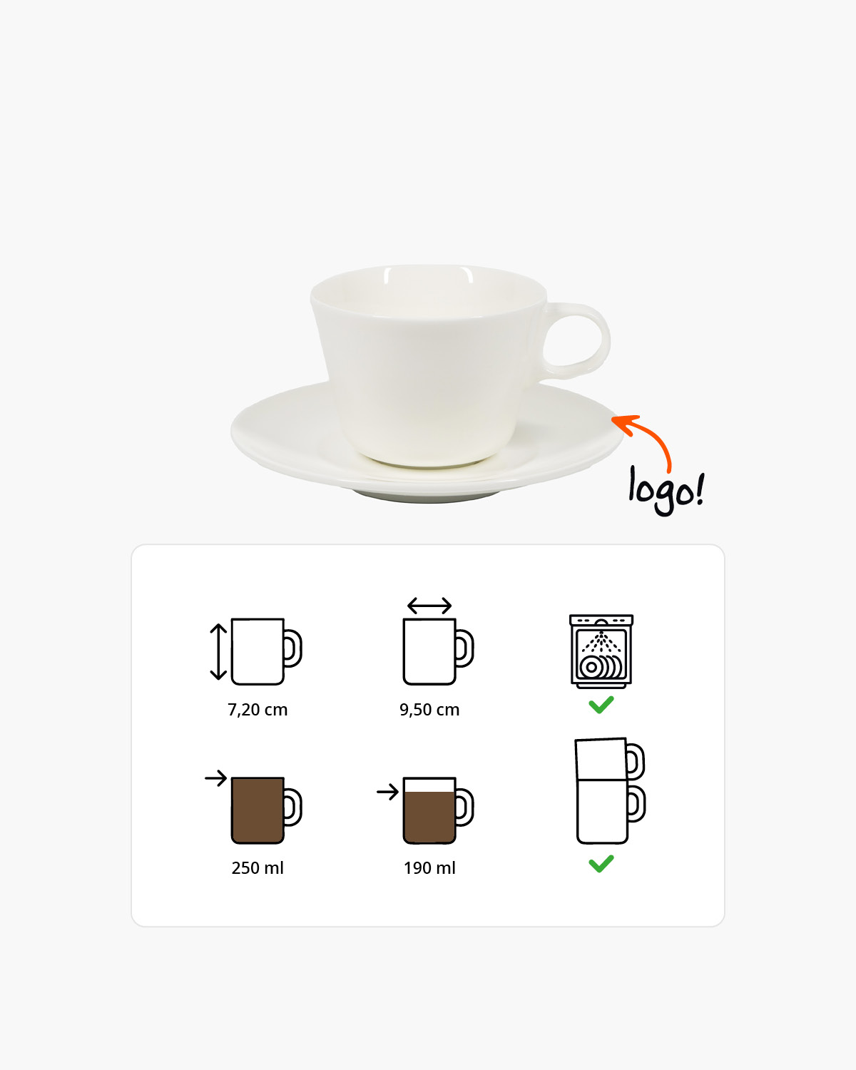 Bardot kop en schotel 250 ml Bedrukt sfeerfoto 1