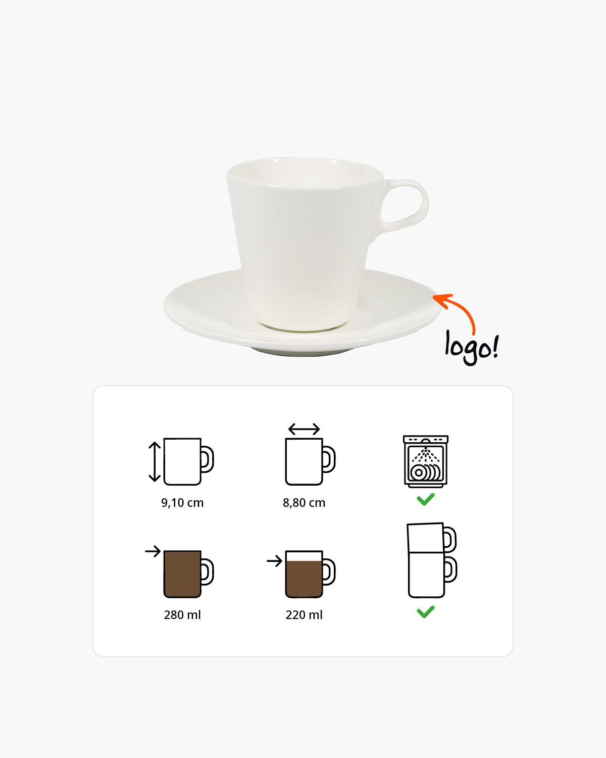 Bardot kop en schotel 280 ml Bedrukt sfeerfoto 2