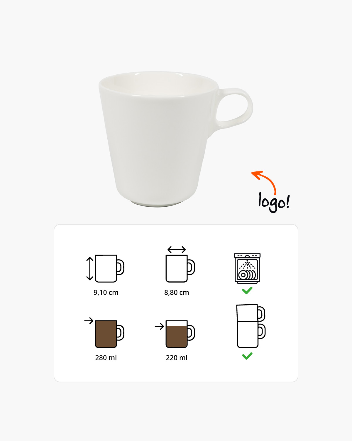 Bardot mok 280 ml Bedrukt sfeerfoto 2