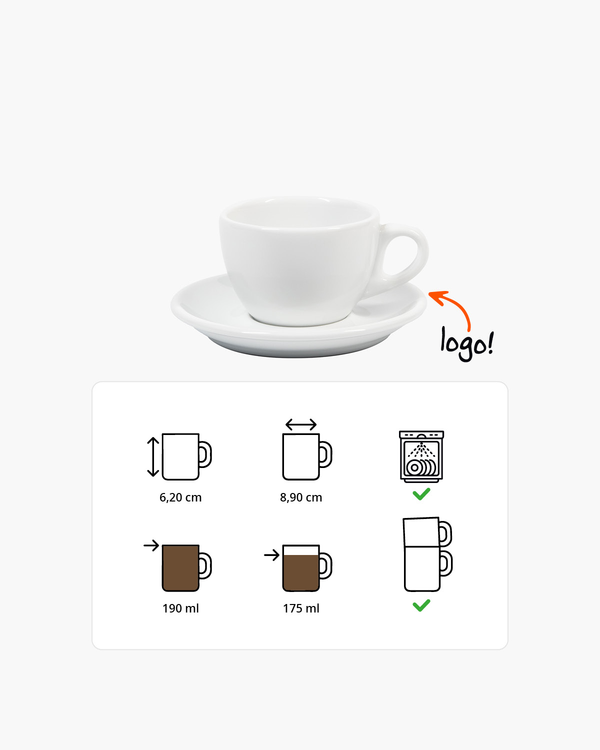 Barista kop en schotel 190 ml Bedrukt sfeerfoto 1