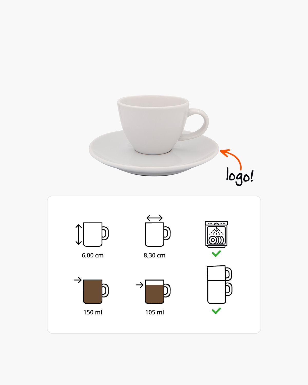 Bistro kop en schotel 150 ml Bedrukt sfeerfoto 1