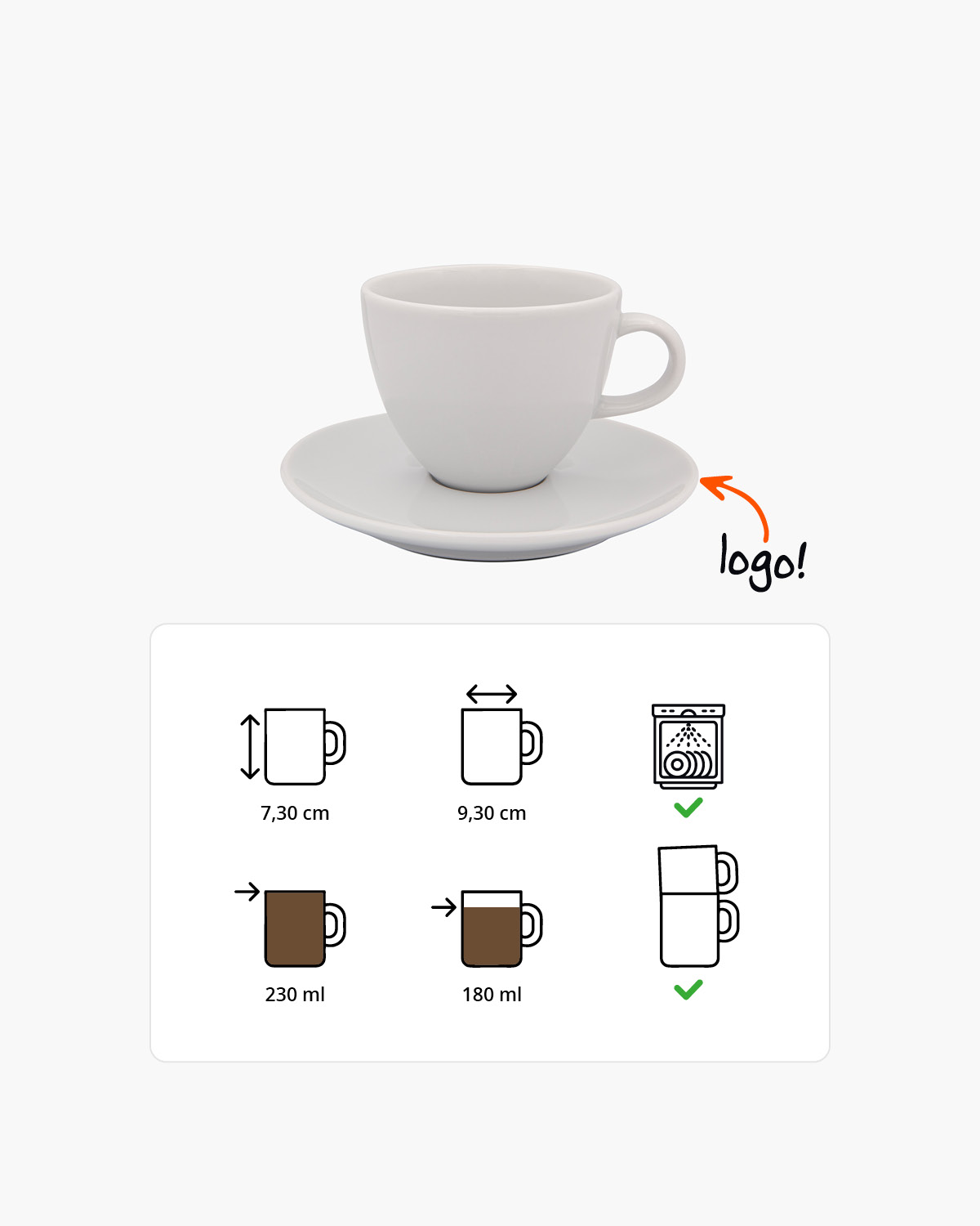 Bistro kop en schotel 230 ml Bedrukt sfeerfoto 1