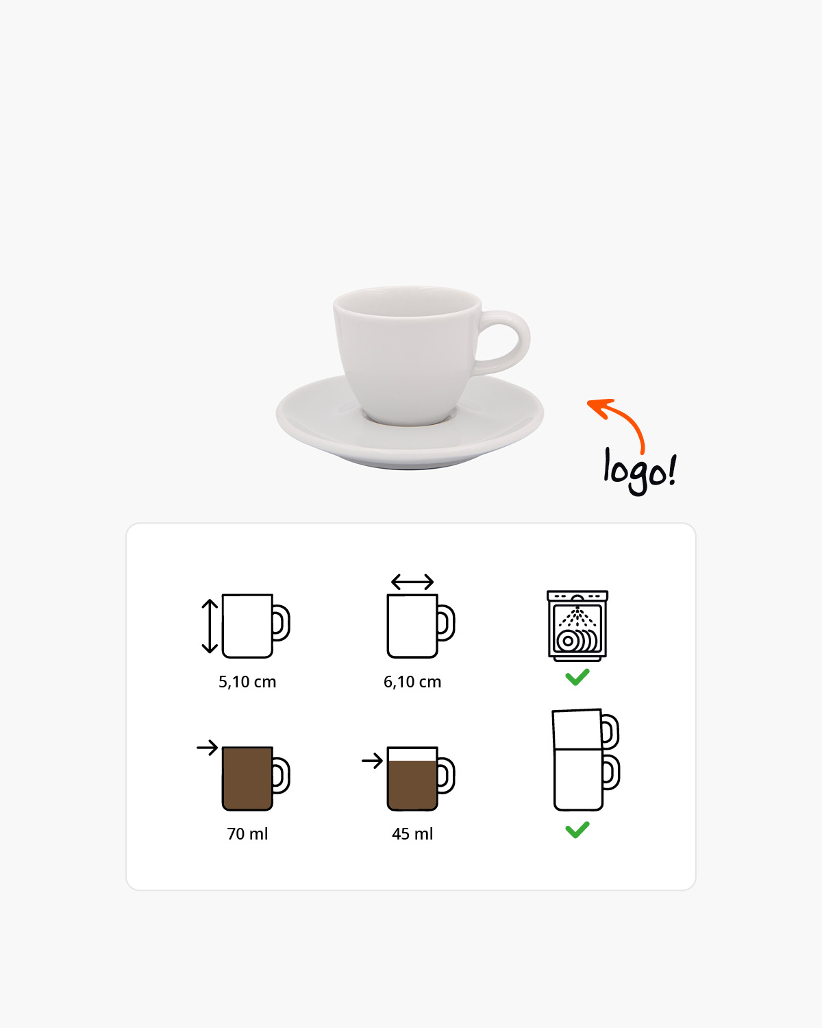 Bistro kop en schotel 70 ml Bedrukt sfeerfoto 1