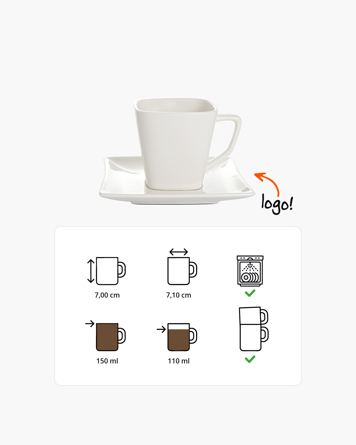 Breda kop en schotel 150 ml Bedrukt sfeerfoto 1