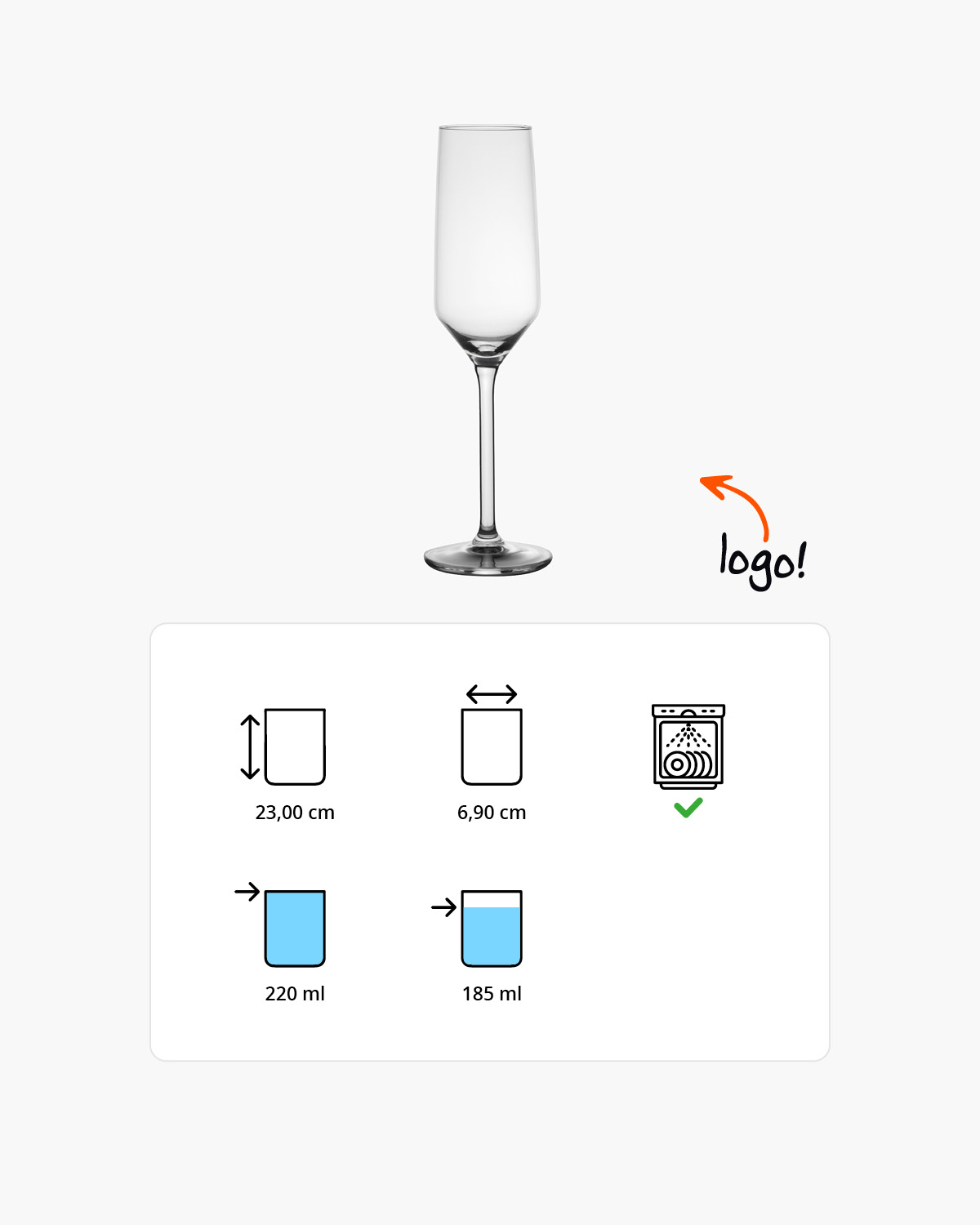 Carrie champagneglas 220 ml Bedrukt of Lasergravure  of Gravurelook  sfeerfoto 2