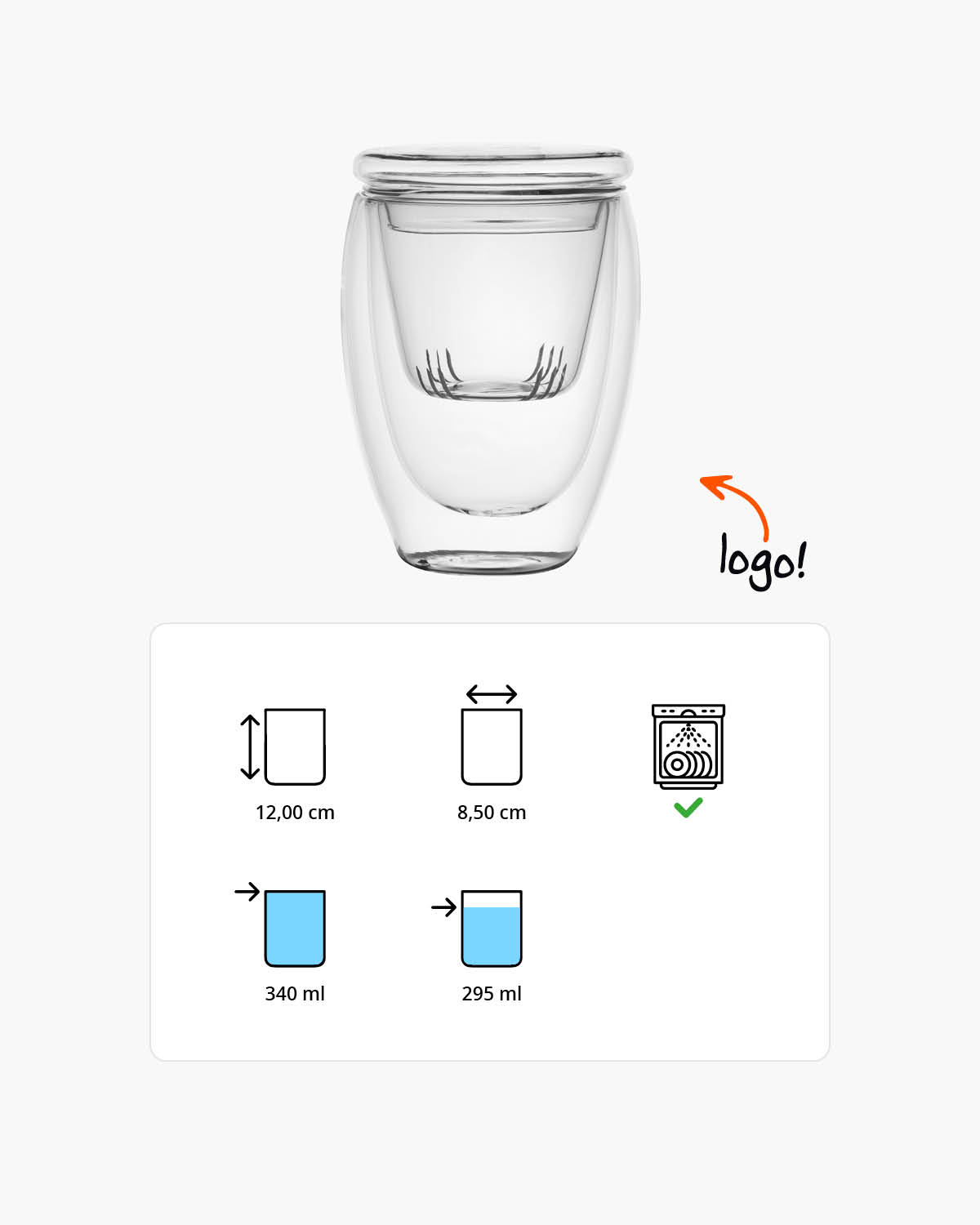 Chato dubbelwandig glas met theefilter 340 ml Gravure (zandstralen)  of Bedrukt (1 kleur)  sfeerfoto 3