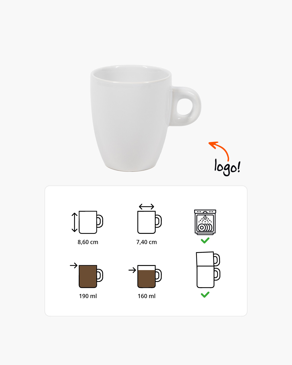 Classic kopje 190 ml Bedrukt sfeerfoto 1