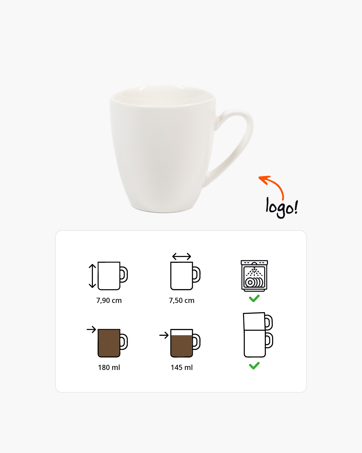 Cora kopje 180 ml Bedrukt sfeerfoto 1