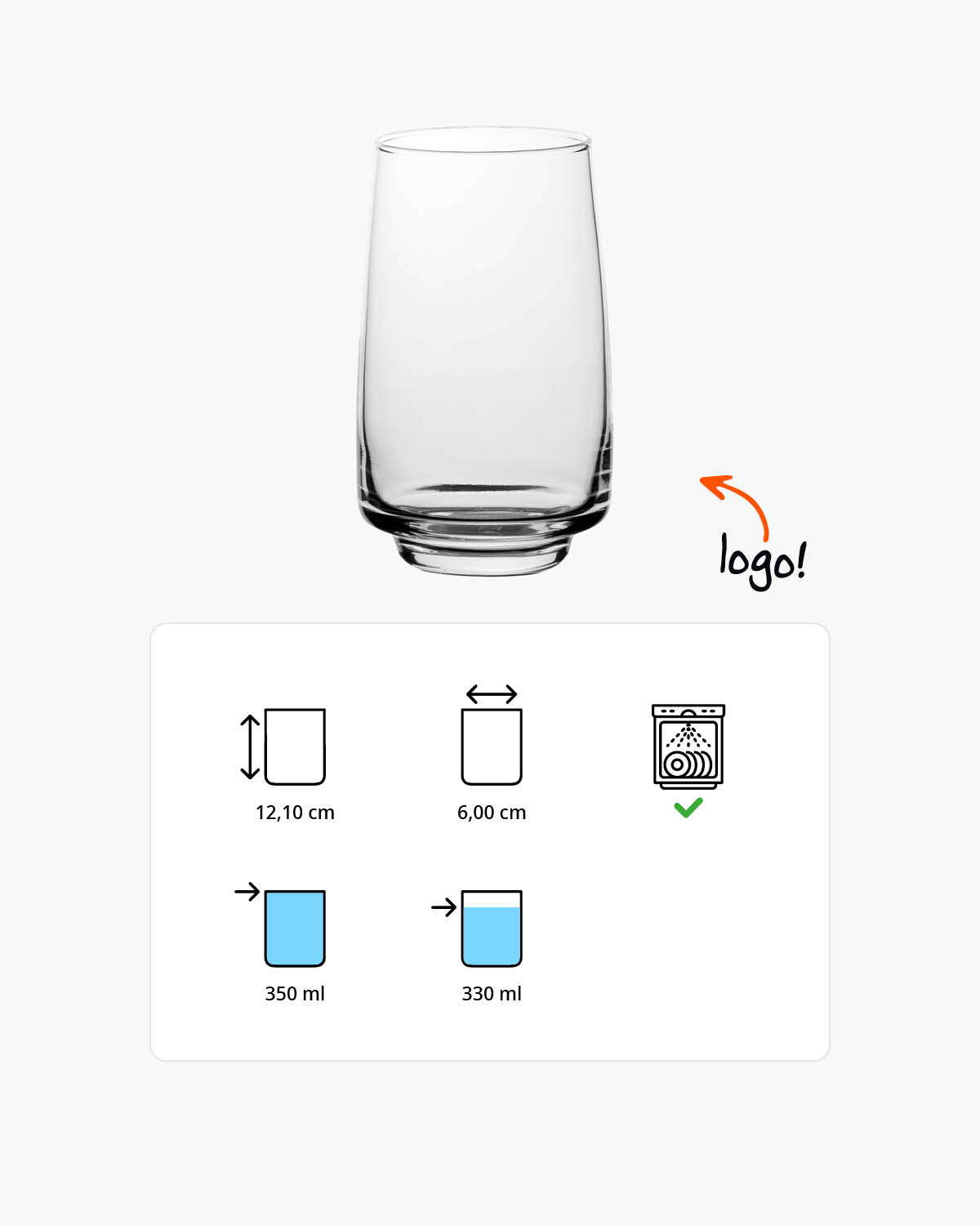 Emily longdrinkglas 350 ml Bedrukt of Lasergravure  of Gravurelook  sfeerfoto 1