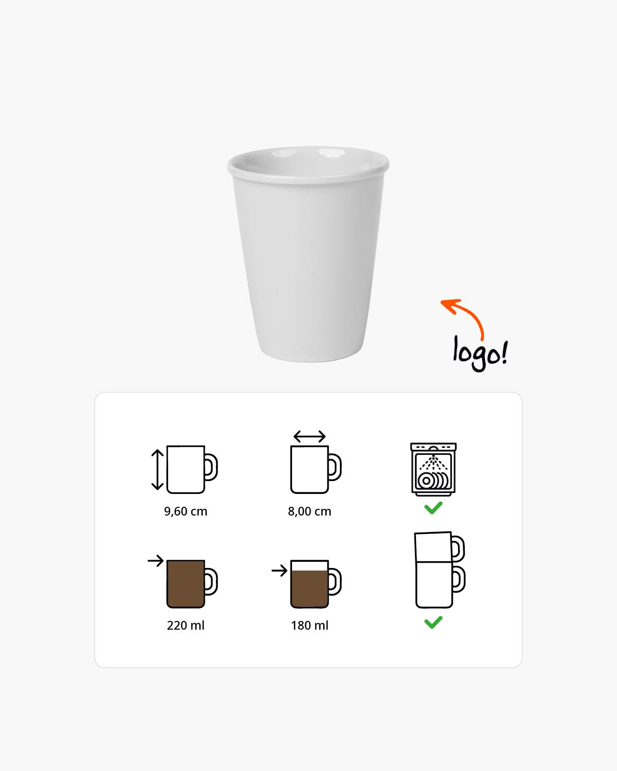 Future koffiebeker porselein 220 ml (8 oz) Bedrukt sfeerfoto 1