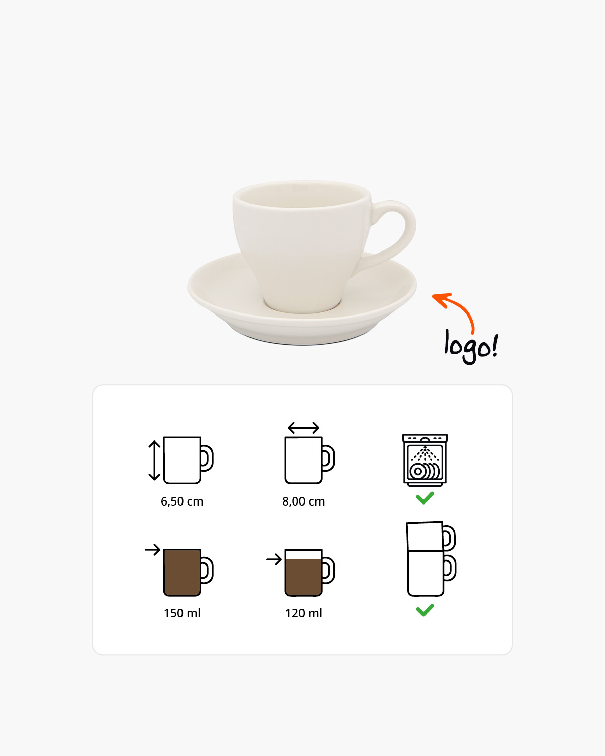 Georgia kop en schotel 150 ml Bedrukt sfeerfoto 2