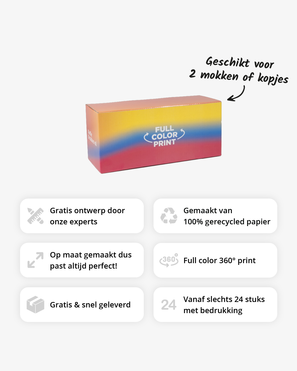 Geschenkdoos voor 2 mokken of kopjes Bedrukt (full color) sfeerfoto 2