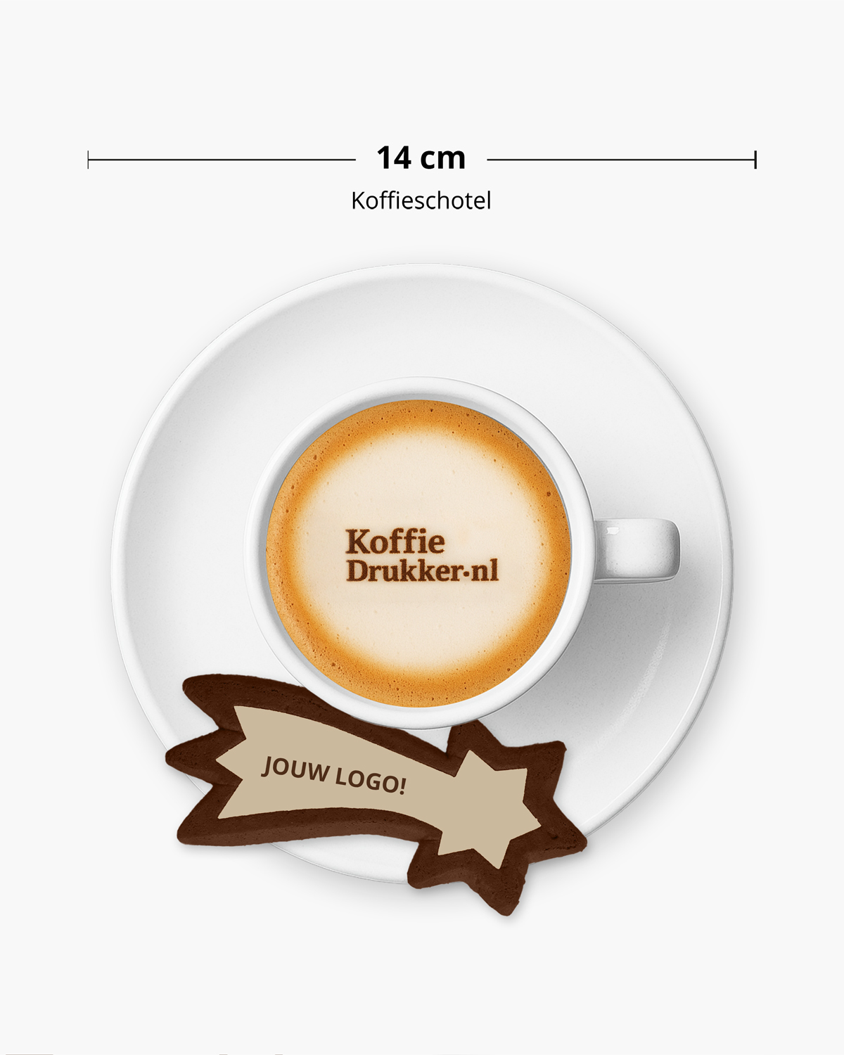 Gingerbread koekjes vallende ster chocolade zeezout 16 g Bedrukt (op koekje)  sfeerfoto 1