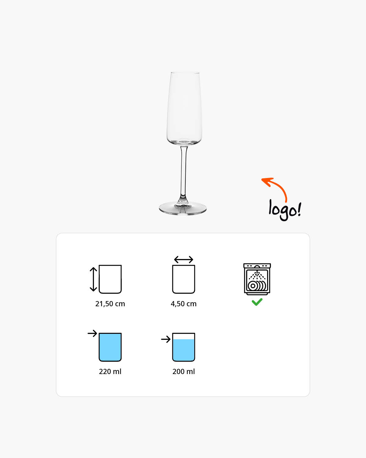 Girona champagneglas 220 ml Bedrukt of Lasergravure  of Gravurelook  sfeerfoto 1