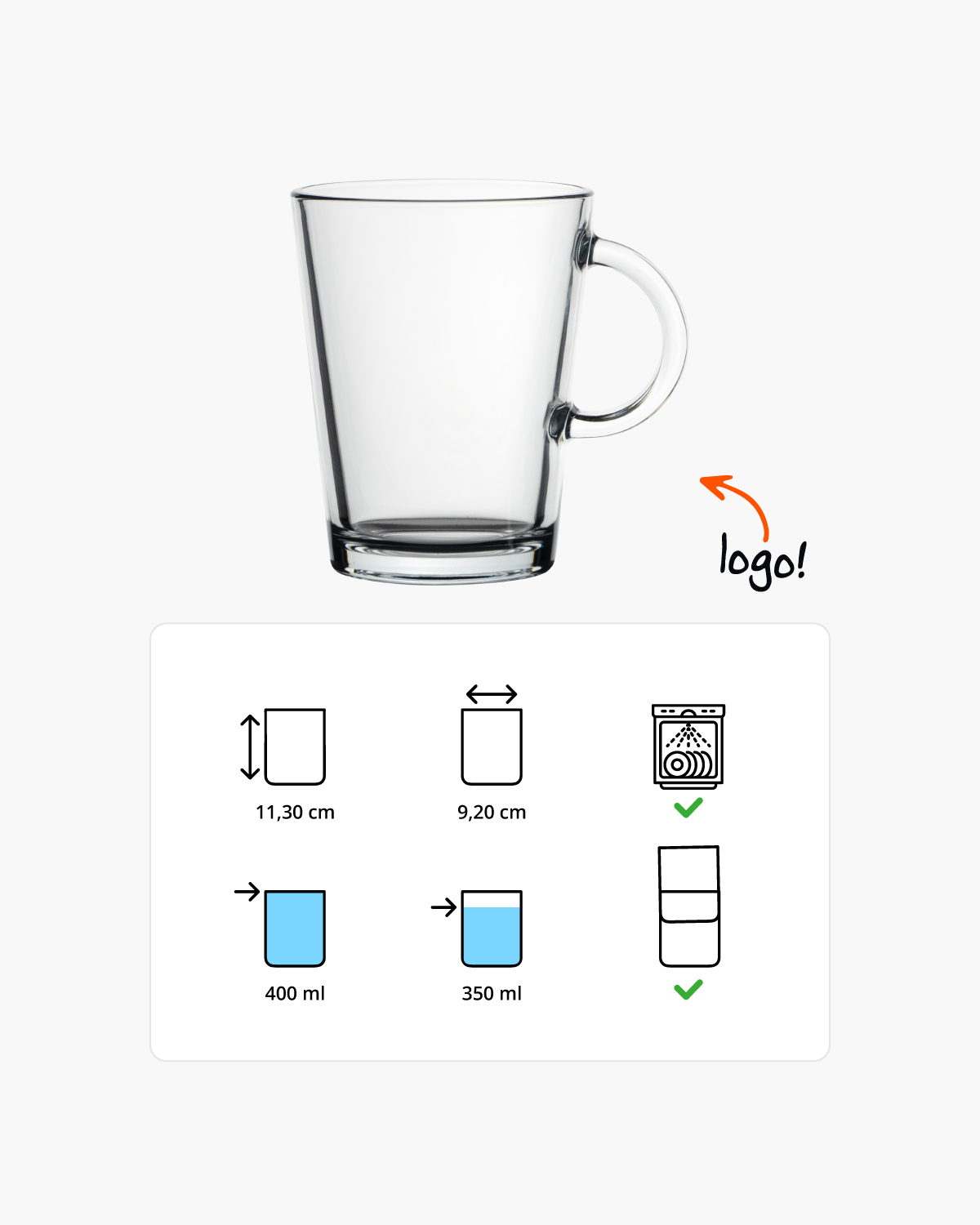 Groningen theeglas 400 ml Lasergravure  of Bedrukt (1 kleur)  sfeerfoto 1