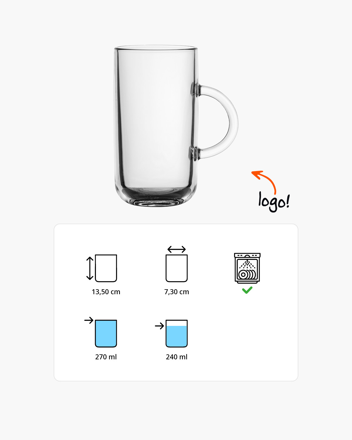 Iconyx theeglas 270 ml Lasergravure  of Bedrukt (1 kleur)  sfeerfoto 1