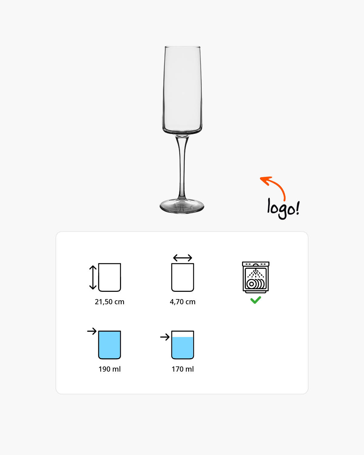 Isaak champagneglas 190 ml Bedrukt of Lasergravure  of Gravurelook  sfeerfoto 1