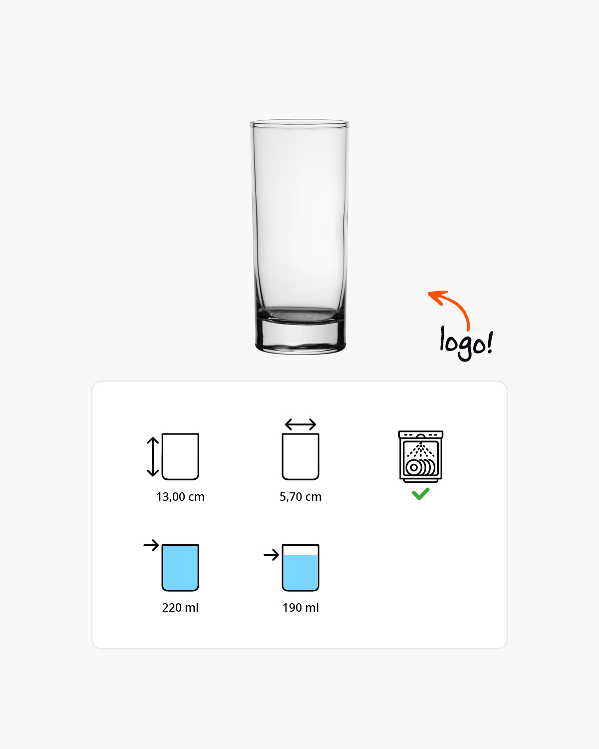 Island longdrinkglas 220 ml Bedrukt of Lasergravure  of Gravurelook  sfeerfoto 1