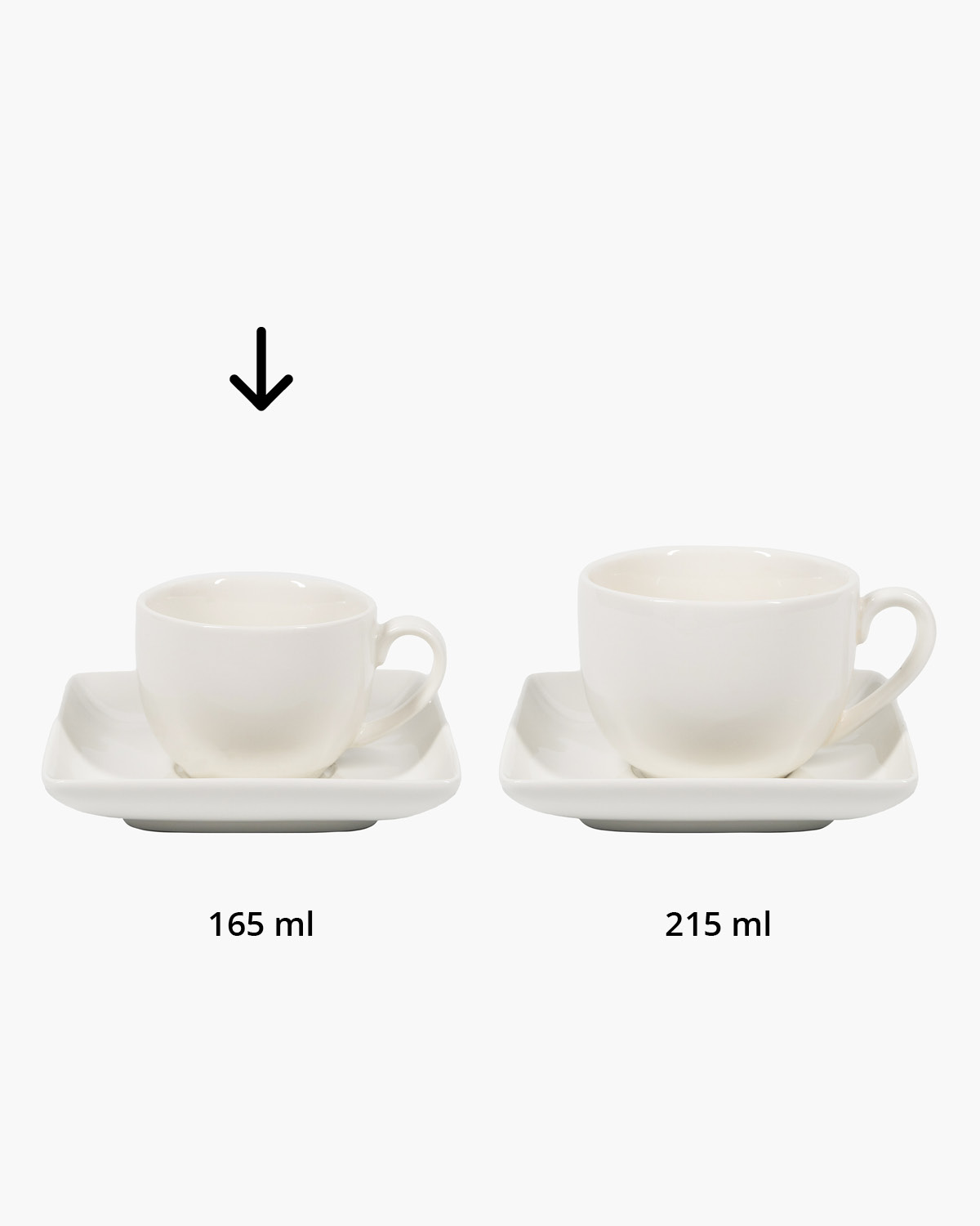 Ivora kop en schotel 165 ml vierkant Bedrukt sfeerfoto 2