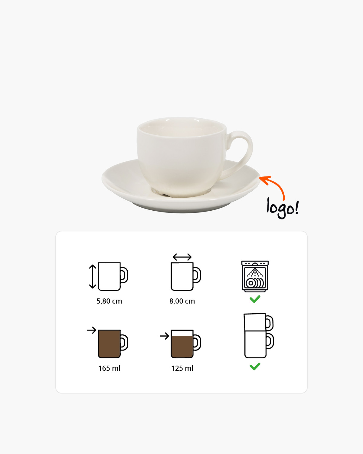 Ivora kop en schotel 165 ml Bedrukt sfeerfoto 1