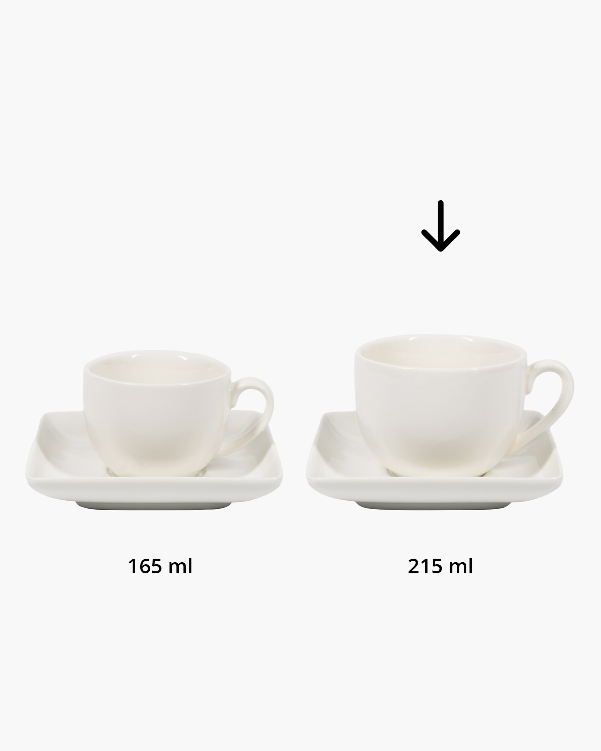 Ivora kop en schotel 215 ml vierkant Bedrukt sfeerfoto 2