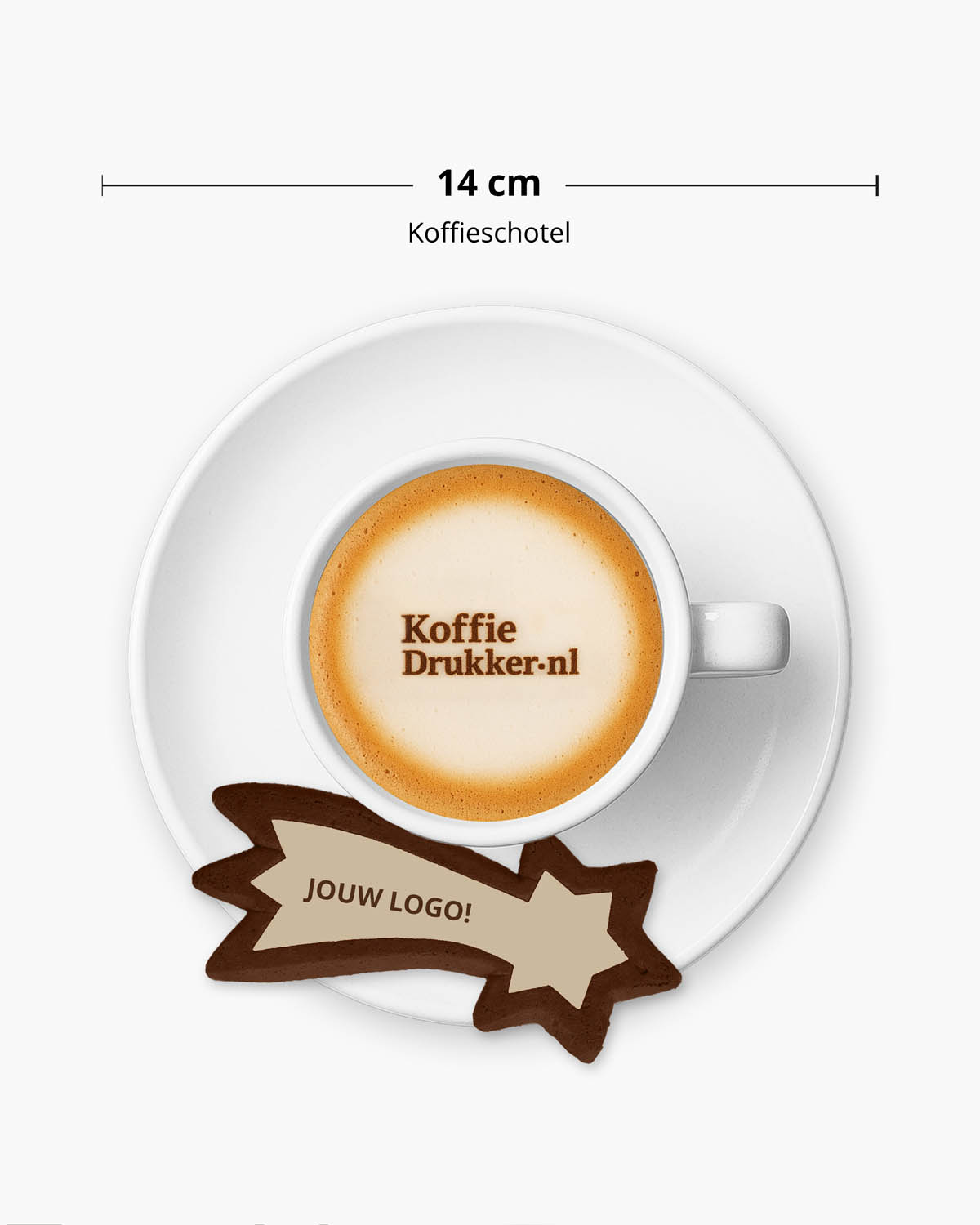 Gingerbread koekjes vallende ster chocolade zeezout 16 g Bedrukt (op koekje)  sfeerfoto 1