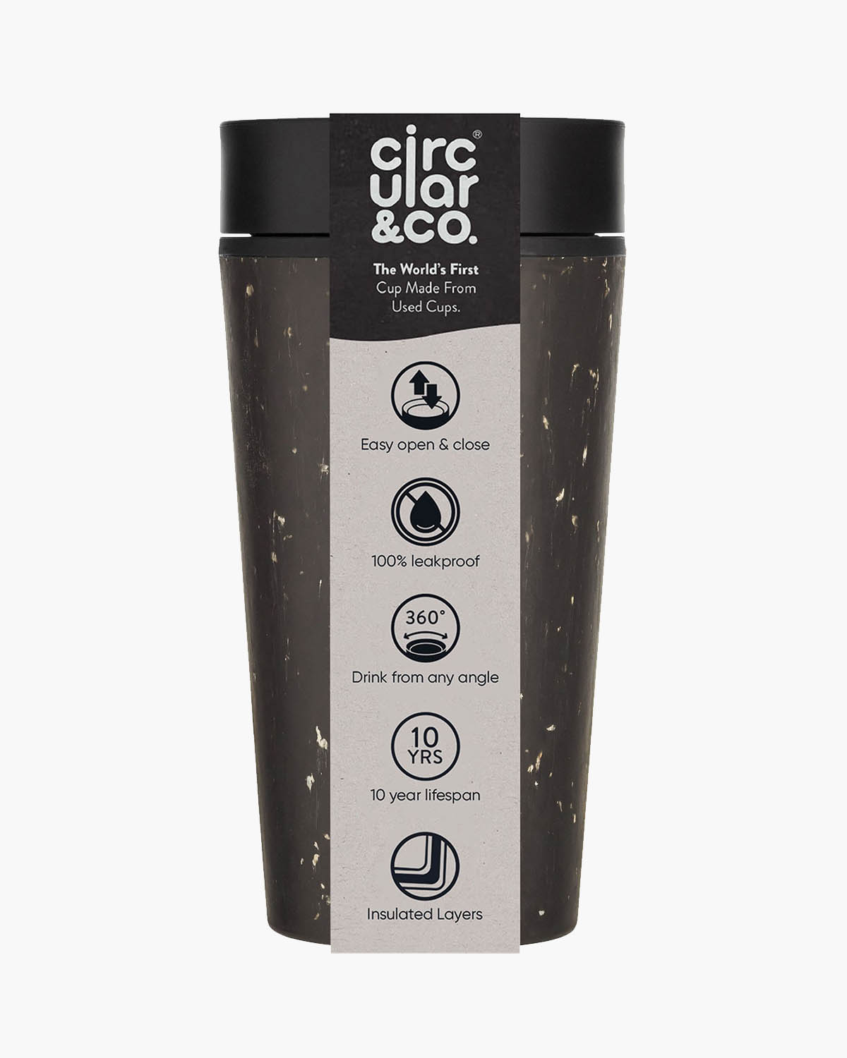 Circular&Co Coffee reisbeker zwart 340 ml Bedrukt (full color) sfeerfoto 1