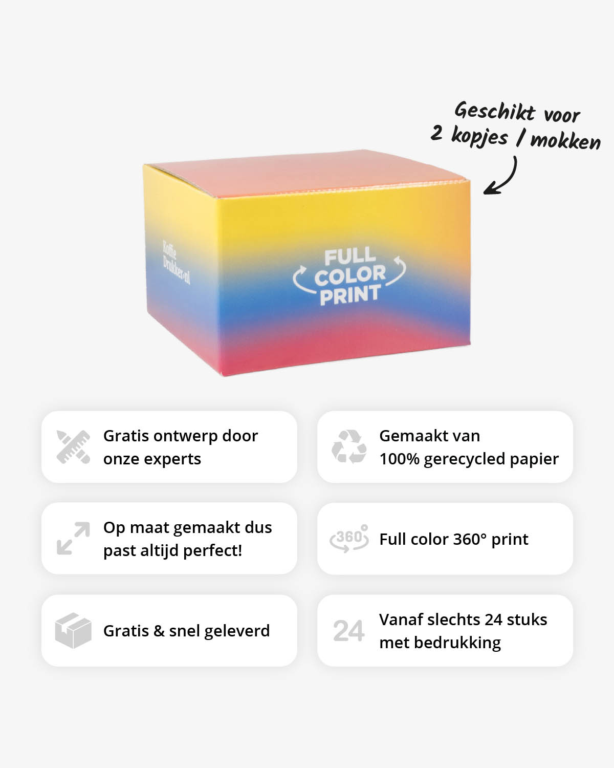 Geschenkdoos voor 2 kop en schotels (sets) Bedrukt (full color) sfeerfoto 2