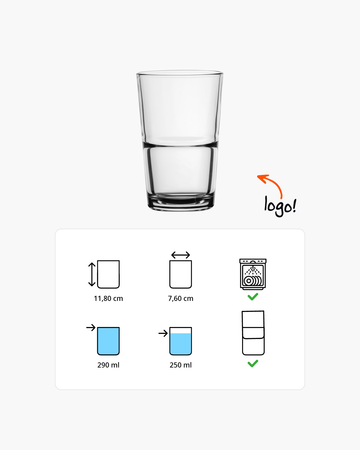 Logan longdrinkglas 290 ml Bedrukt of Lasergravure  of Gravurelook  sfeerfoto 2