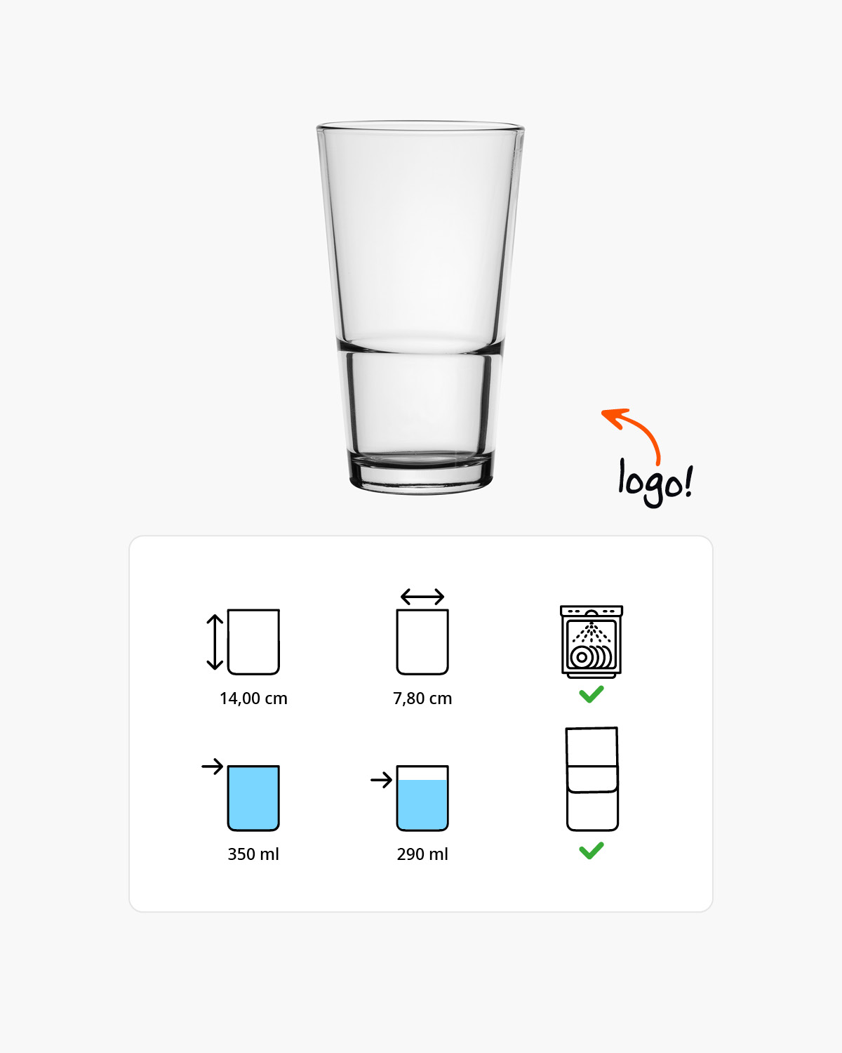 Logan longdrinkglas 350 ml Bedrukt of Lasergravure  of Gravurelook  sfeerfoto 1