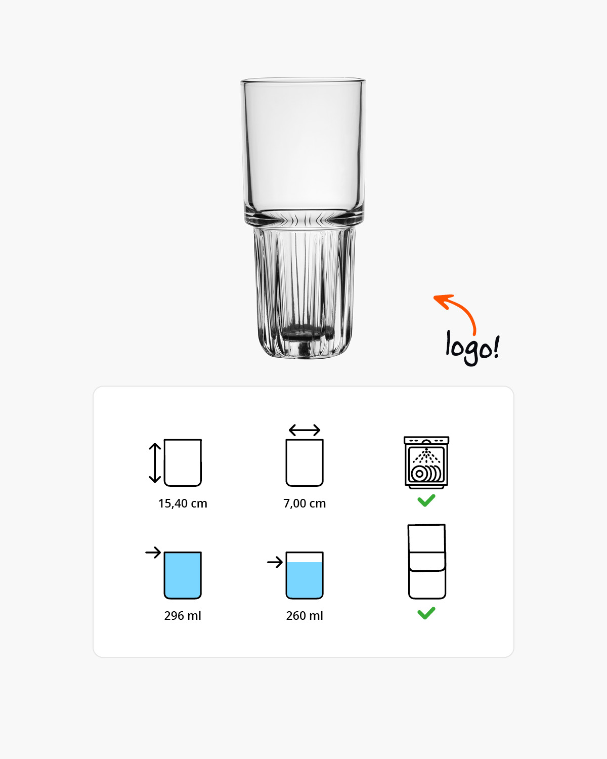 Lucas longdrinkglas 296 ml Bedrukt of Lasergravure  of Gravurelook  sfeerfoto 1