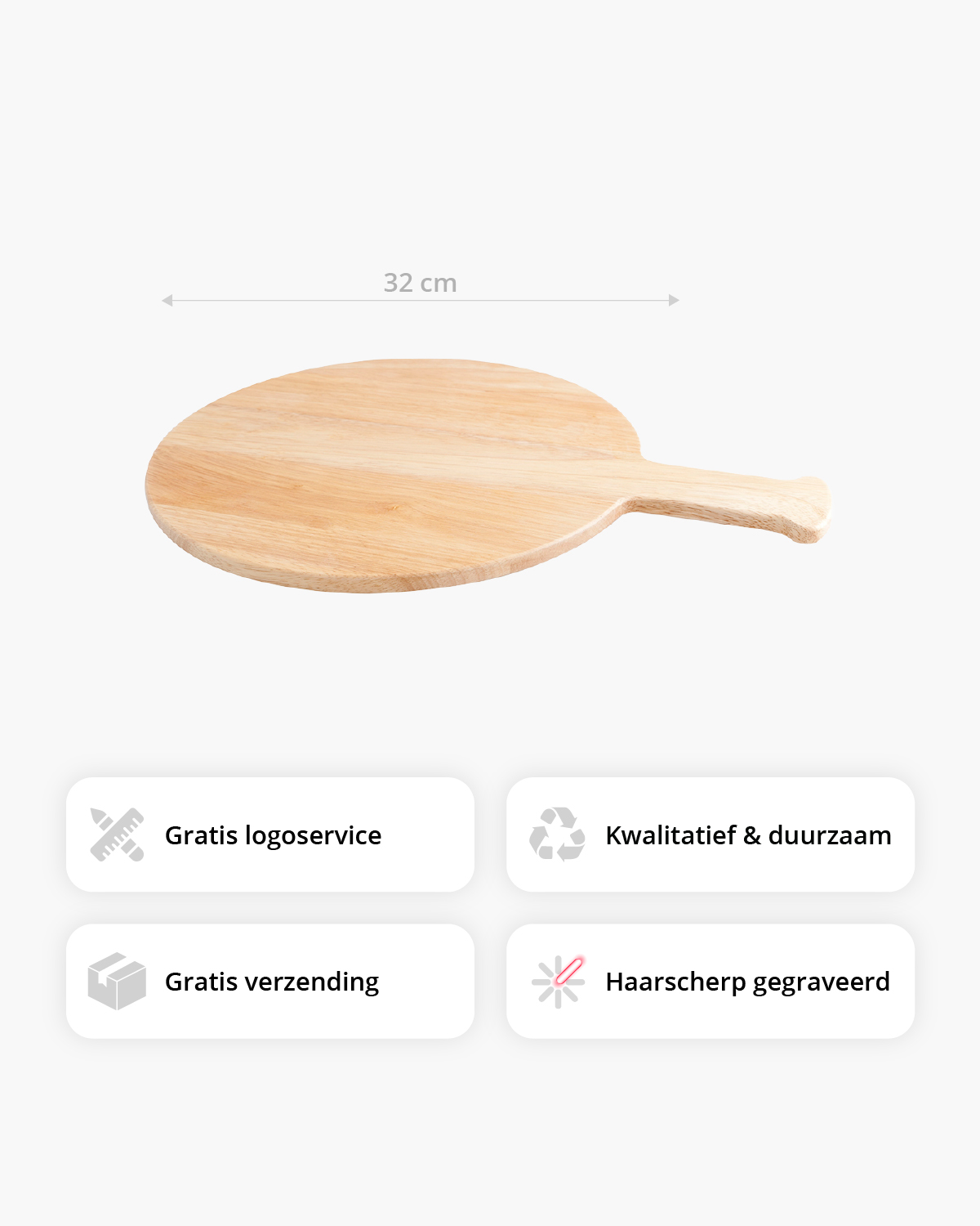 Luxor houten pizza serveerplank 32 cm Lasergravure  sfeerfoto 1