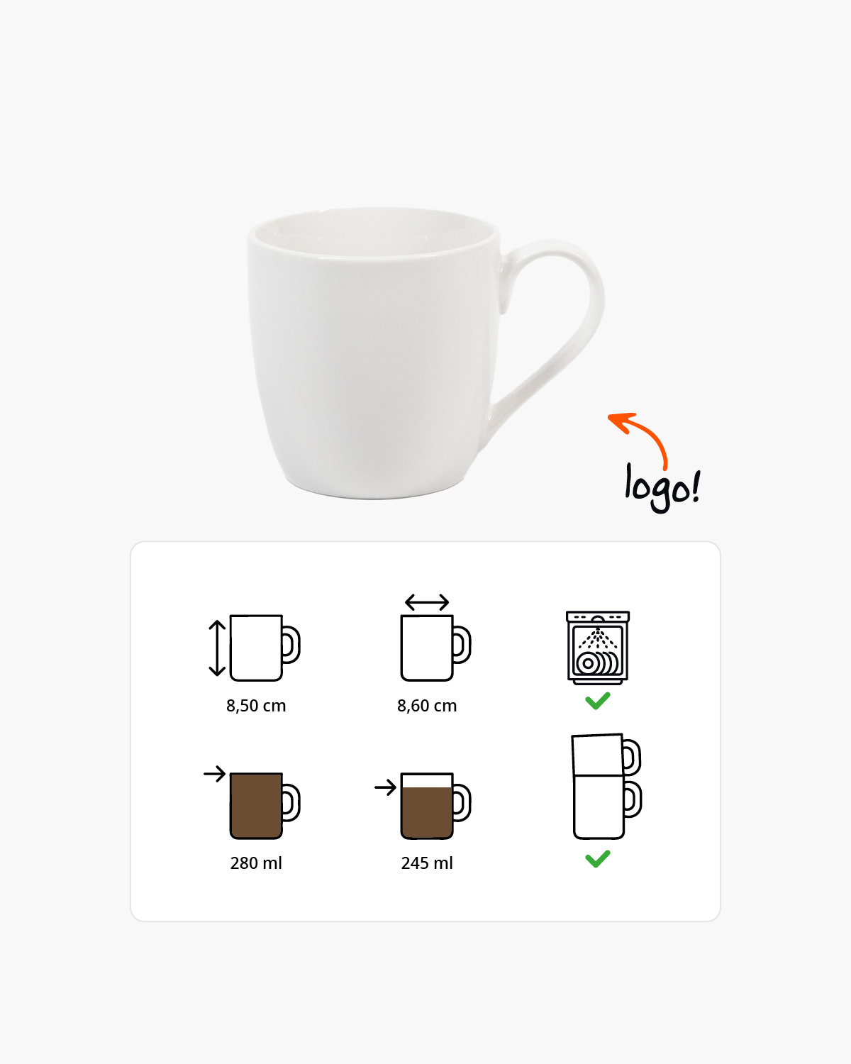 Luxor mok 280 ml Bedrukt sfeerfoto 1