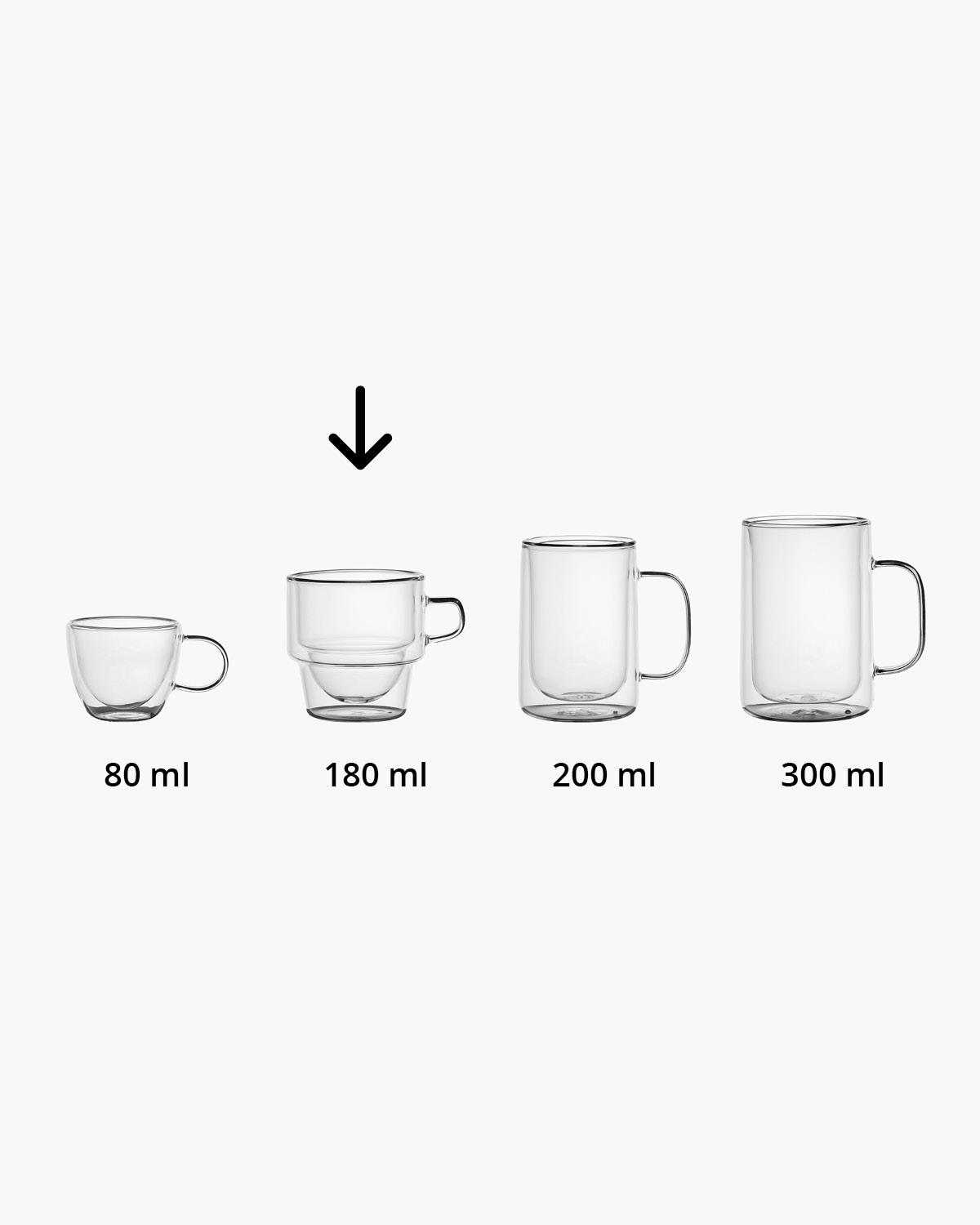 Migo dubbelwandig glas met oor 180 ml Gravure (zandstralen)  of Bedrukt (1 kleur)  sfeerfoto 2
