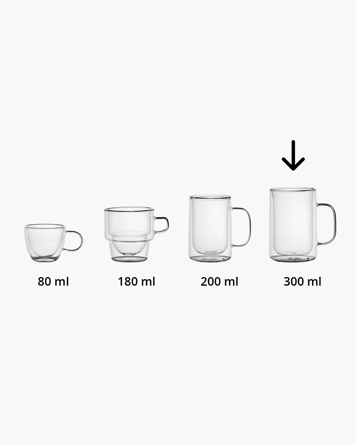 Migo dubbelwandig glas met oor 300 ml Gravure (zandstralen)  of Bedrukt (1 kleur)  sfeerfoto 2