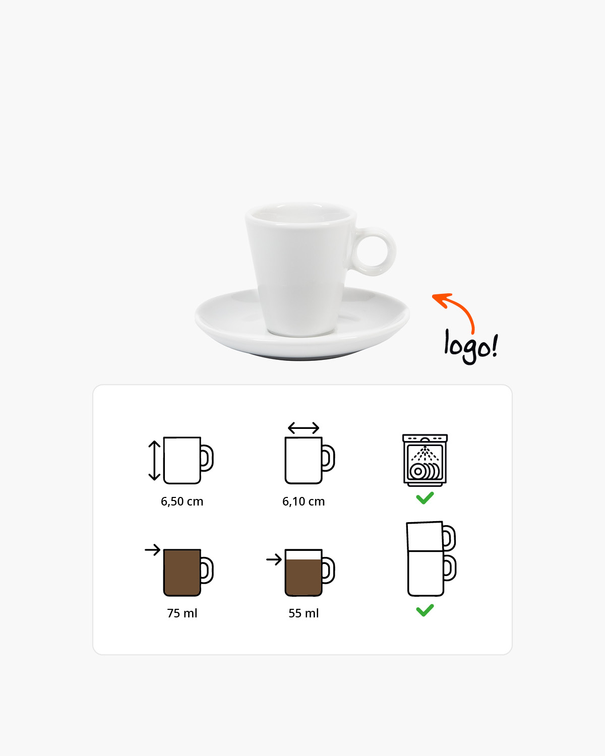 Milaan kop en schotel 75 ml Bedrukt sfeerfoto 1