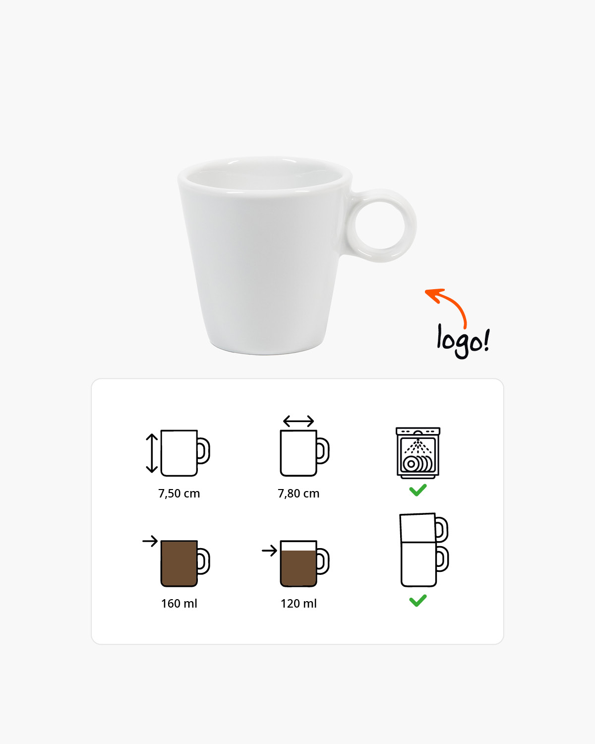Milaan kopje 160 ml Bedrukt sfeerfoto 1