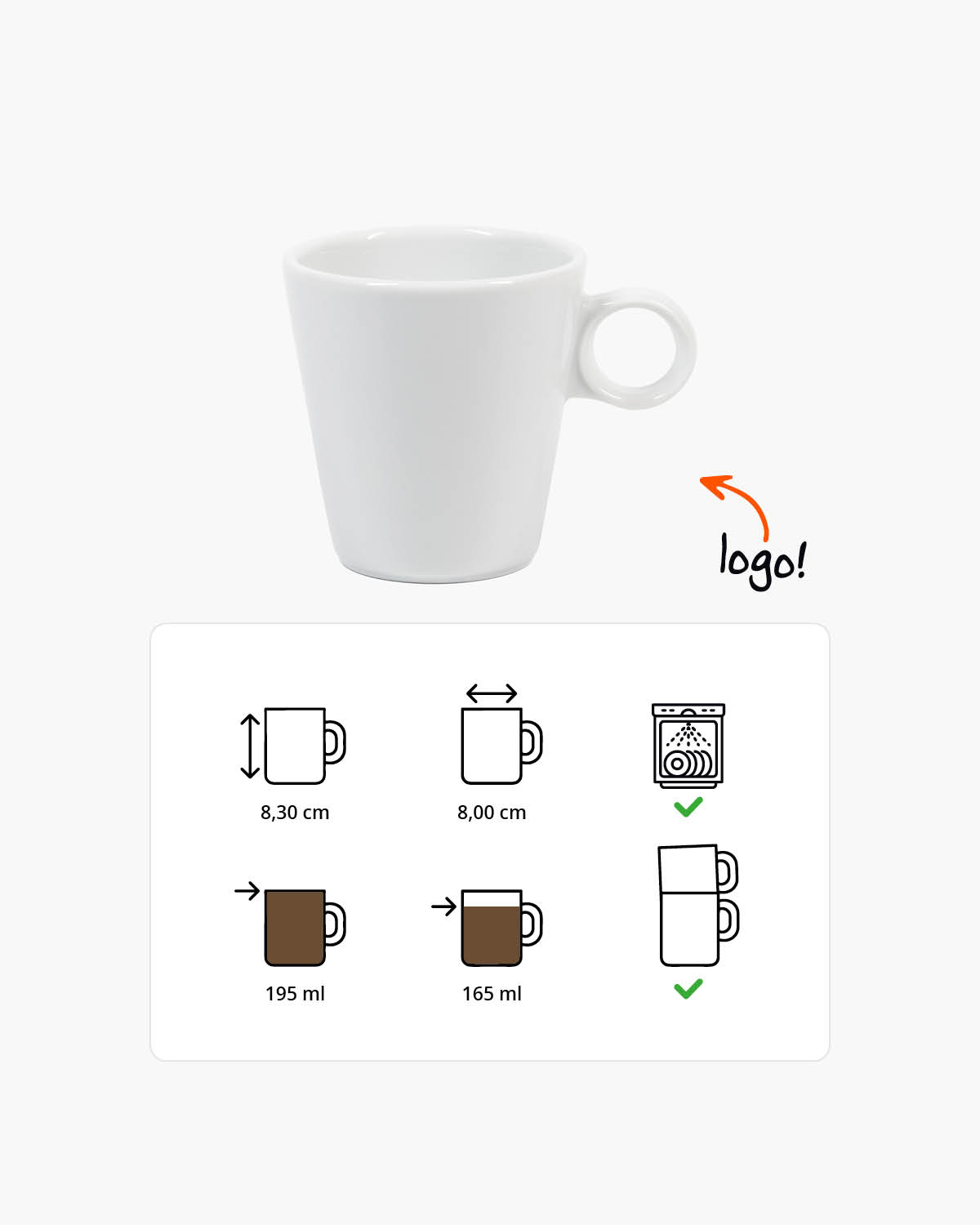 Milaan kopje 195 ml Bedrukt sfeerfoto 2
