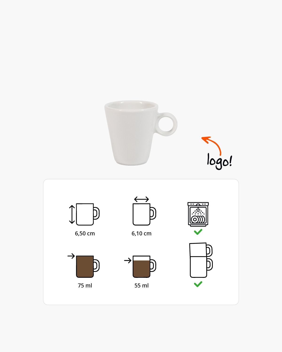 Milaan kopje 75 ml Bedrukt sfeerfoto 1