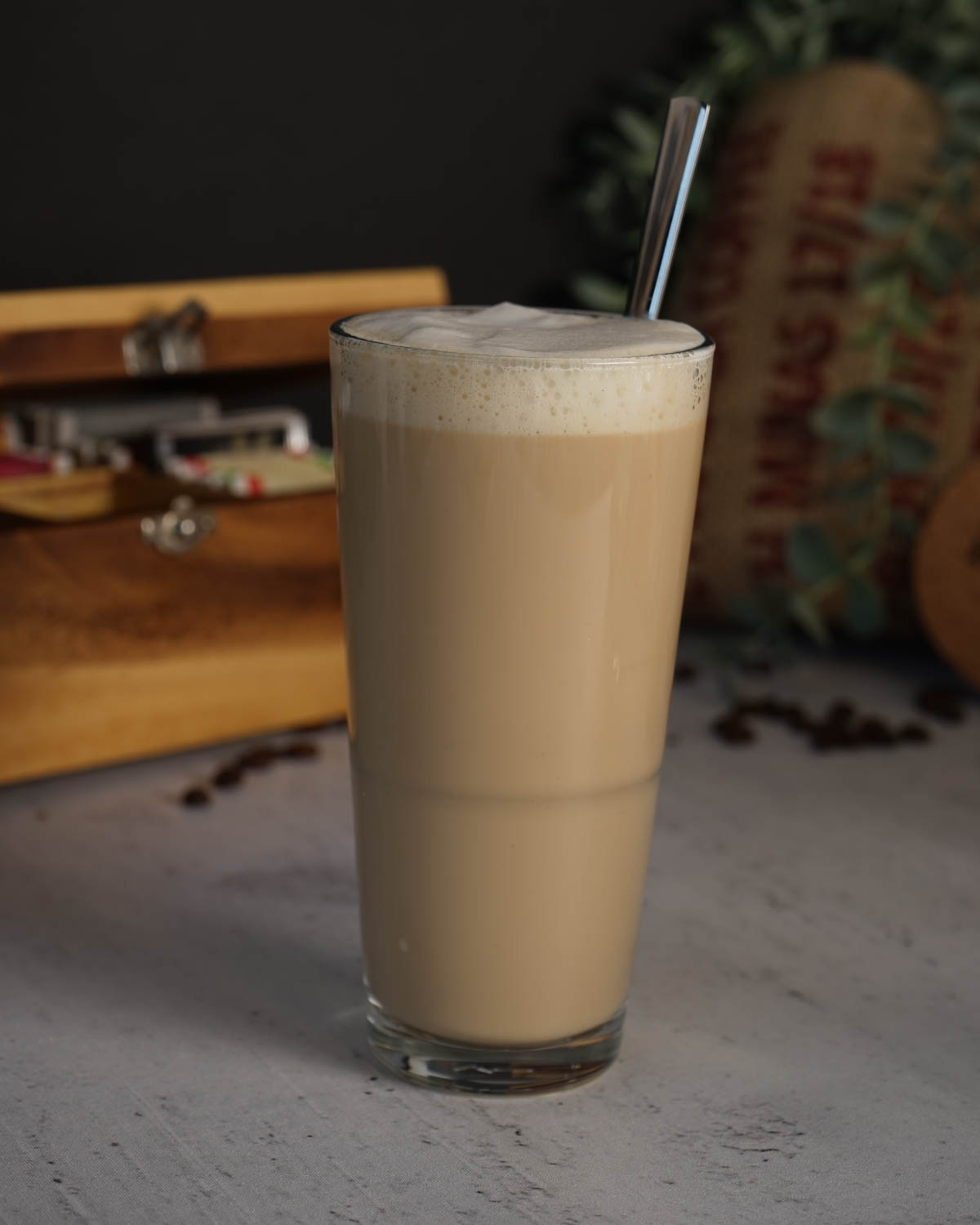 Milou latte macchiatoglas met schotel 370 ml Bedrukt of Lasergravure  of Gravurelook  sfeerfoto 2