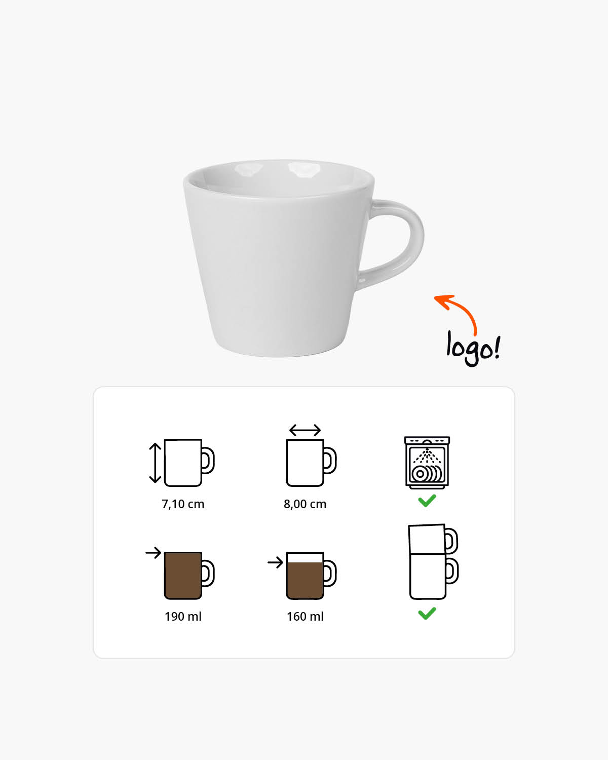 Nero kopje 190 ml Bedrukt sfeerfoto 1