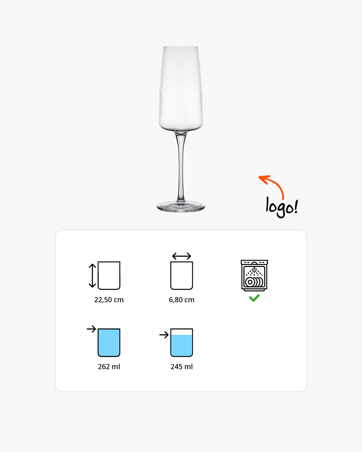 Nexio champagneglas 262 ml Bedrukt of Lasergravure  of Gravurelook  sfeerfoto 1