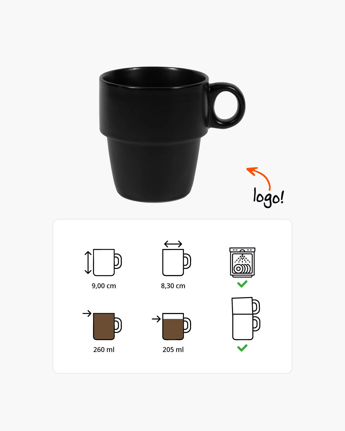 Nomi mok mat 260 ml Bedrukt sfeerfoto 1