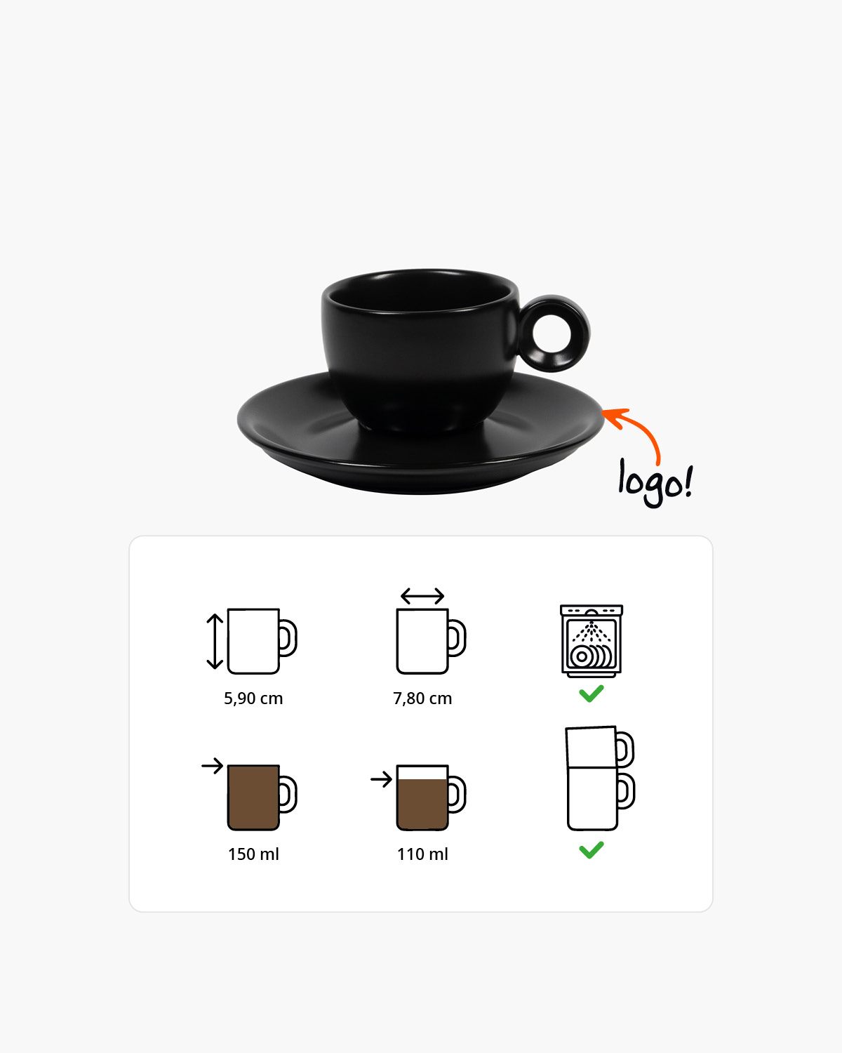 Nordic kop en schotel mat 150 ml Bedrukt sfeerfoto 1