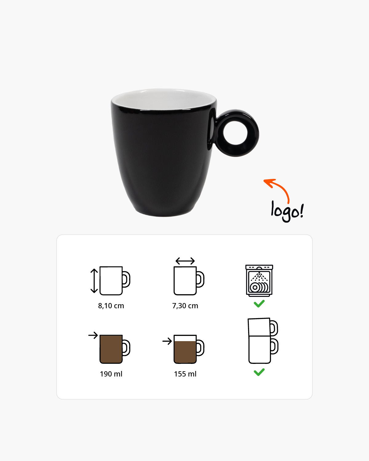 Nordic kopje 190 ml Bedrukt sfeerfoto 1