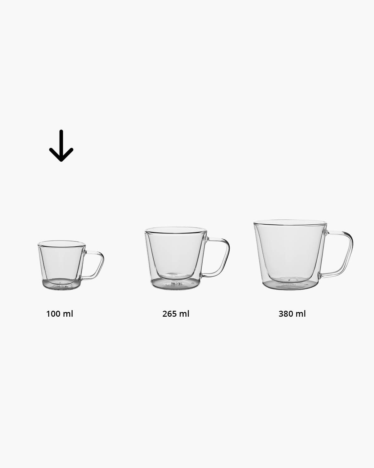 Oskar dubbelwandig glas met oor 100 ml Gravure (zandstralen)  of Bedrukt (1 kleur)  sfeerfoto 2