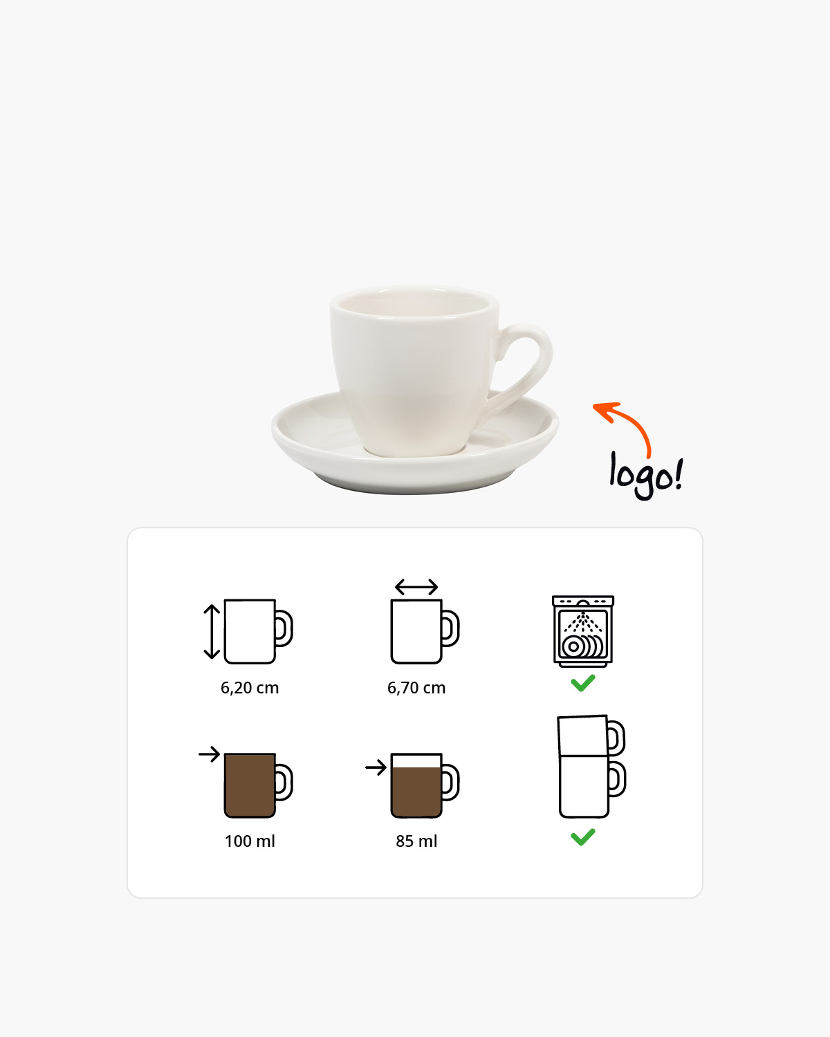 Palmer Robusta kop en schotel 100 ml Bedrukt sfeerfoto 1