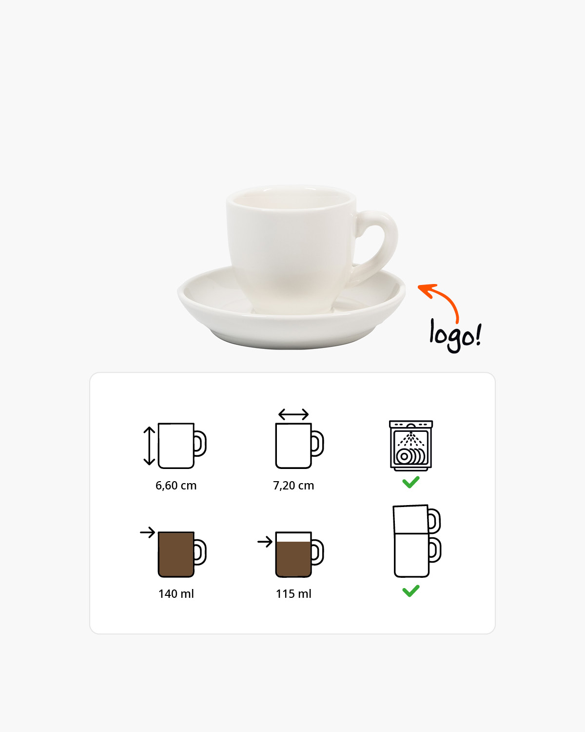 Palmer Robusta kop en schotel 140 ml Bedrukt sfeerfoto 1