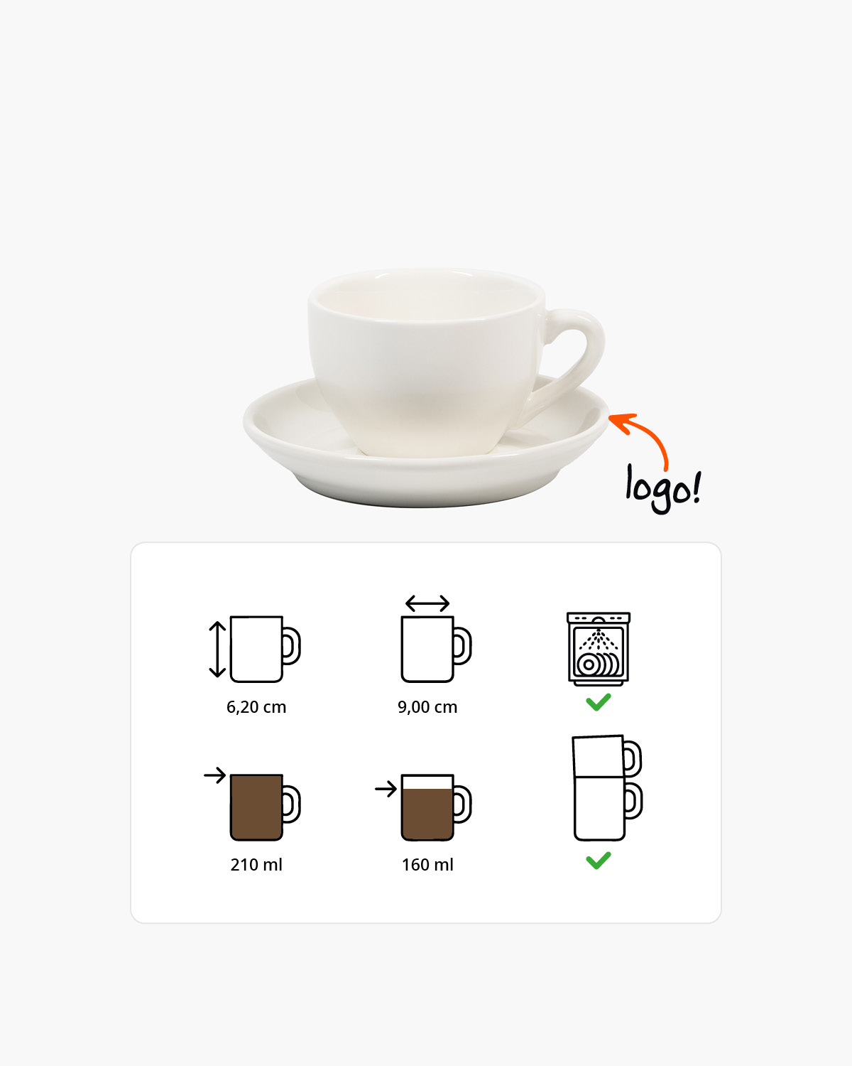 Palmer Robusta kop en schotel 210 ml Bedrukt sfeerfoto 1